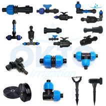 분수호스 분수호수부속+물호스(편사호스16mm)부속 모음, [3]물호스+분수호스밸브엘보90(A타입)