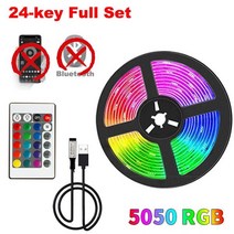 LED 스트립 조명 USB Led RGB 테이프 5050 5V 유연한 램프 리본 크리스마스 장식 집, 04 24-key_01 1m