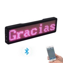led 전광판 네온 라인조명 미니 광고판 블루투스 LED 네임 배지 프로그래밍 가능한 스크롤링 메시지 보드 밝기 조절 가능 HD 텍스트 숫자 패턴 디스플레이, [08] 5 word display