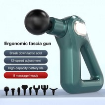 Portable 12 Level Electric Massage Fascia Gun Deep Tissue Muscle Pain Relief For Back Body Relaxatio, 03 green