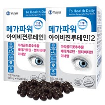 유유제약 메가파워 아이비젼 루테인12 60캡슐x2통 12중복합 온가족 눈건강, 2개, 60캡슐
