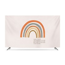 명화 티비 TV 덮개 가리개 인치 종류별 무지개 럭셔리 거실 모니터 먼지 커버 42 55 65 75 액자 풍경 HA11, 43인치 무지개