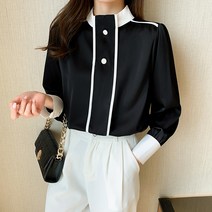 디아리스 블랙 럭셔리 블라우스 6916