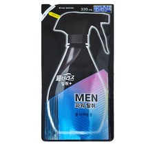페브리즈 MEN 데오드란트 파워 섬유탈취제 쿨아쿠아향 리필, 320ml, 12개