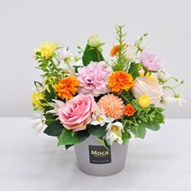 [바보사랑] 오렌지포트 센터피스 조화 꽃바구니 수반꽂이 사방화, 상세 설명 참조, 상세 설명 참조