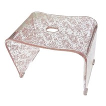 센코 클리어 로즈 N 목욕 의자 목욕 의자 자리 높이 약 30cm 핑크 투명 클리어 땅에 장미 모양 우아한 78272