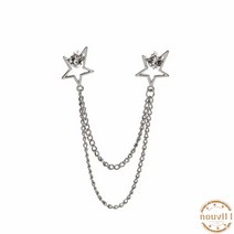 남자 정장 브로치 넥 카라 클립 더블 펜던트 컬러 크리스탈 태슬 드레스 셔츠 액세서리 배지 선물