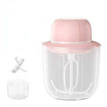 제빵반죽기 스탠드믹서 1000ml USB 가정용 자동 블렌더 무선 전기 계란 거품기 2 In 1 마늘 다지기 크러셔, 한개옵션1, 06 03 2 in 1-Pink