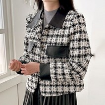 올 매치 긴 소매 하운드 투스 겉옷 가을여성자켓