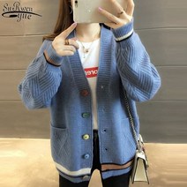 캐시미어가디건 울캐시미어카디건 빈티지 v-목 싱글 브레스트 스웨터 여성 가을 ​​겨울 캐주얼 여성 느슨한 니트 탑스 10910