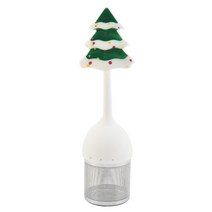 실리콘 녹차 Infuser Tea Filter 크리스마스 시리즈 차 스트레이너 재사용 가능, 1개