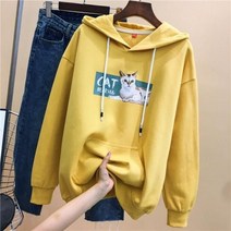 L.ONLINESHOP여성 후드티 맨투맨 티셔츠 루즈핏 간절기 프린트AK25 후드티 후드집업 후드코트 힙합패션