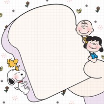 스누피 암기빵 떡메 떡메모지 (2종), 꽃연보라