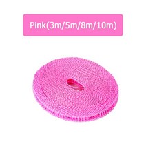 2021 배리어 나일론 빨랫줄 3/5 M 무작위 색상 미끄럼 방지 방풍 빨랫줄 이불 항공 로프 야외 여행 가정용, 분홍색_5M