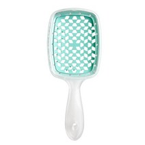 빗 브러쉬 고데기 드라이기 1pcs 넓은 치아 에어 쿠션 여성 두피 마사지 헤어 브러시, 녹색 투명 핸들