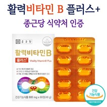 식약처 인증 종근당 활력 비타민 B 복합 건강 기능 식품 수용성 바이타민 비 클로렐랄 블루베리 채소 추출분말 비오틴 나이아신 엽산 판토텐산 함유 식약청 인정