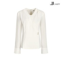 JJ지고트 브이넥 턱 디테일 랩 블라우스 GM2A0BL80