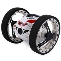 RC카 Eaping Dragon 2.4g Rc 바운스 Led 야간 조명 자동차 어린이 장난감 생일 선물 회전 덤프 트럭 오프로드 추락 방지 원격 제어, [01] WHITE