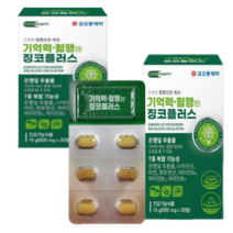 코오롱제약 징코플러스 은행잎추출물 혈액순환 뇌 에좋은 기억력 영양제 혈행개선, 30정, 2통