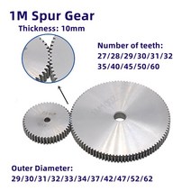웜기어 베벨 체인 1개 모드 스퍼 기어 톱니 번호 27-60 외경 29mm-62mm 두께 10mm 탄소강 소재 모터, 02 28 Teeth-OD 30mm