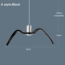 파워딜 모던 LED 펜던트 조명 실내 샹들리에 버드 램프 거실 침실 바 기구 천장 손잡이, 04 A style-Black_01 차가운 흰색