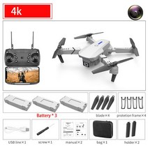 2021 새로운 E525 드론 4k HD 와이드 앵글 듀얼 카메라 1080P 와이파이 비주얼 포지셔닝 높이 Rc 따라와 Qu, 05 4K 3B
