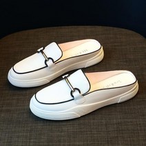 우서 여성용 레더 여성 미들힐 뮬 블로퍼 2.5cm