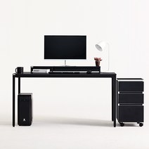 다가구 프래그마 책상 120 x 60 cm, 상판(블랙 + 블랙) + 프레임(아이보리)