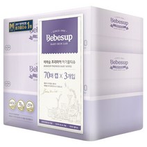 베베숲 프리미어 유아물티슈 캡형, 3팩, 70매