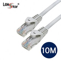 LANstar CAT.5E UTP 랜케이블 10m/LS-5UTPD-10MG/그레이/인터넷 케이블/50u 금도금 커넥터/RJ45 8P8C/다이렉트/트위스트 페어 구조/단선/24AWG