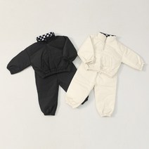 체크 패딩상하세트 아노락 스키복 썰매복 눈썰매 방한복 아기 유아 키즈 여아 남아