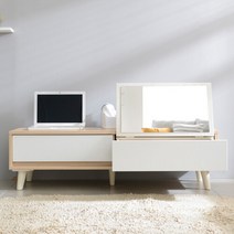 [우아미가구]미스티코 좌식 화장대 1200, 화이트