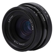 광각 렌즈 25mm F1.8 미니 CCTV C 마운트 광각 렌즈 알루미늄 하우징 렌즈 바 상점 주차장 주택용 12 개 오프닝 블레이드 (검정)
