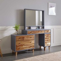 보루네오하우스 프라임 하루 아카시아 화장대세트 FO6410 착불, 그레이＋아카시아