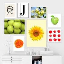 셀러허브 풋사과 청사과 그림 프레임 액자 10종 40호 80x80cm, 15번. 풋풋한 풋사과／프레임액자(흰색)