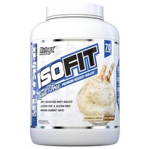 Nutrex Research IsoFit | 유청 단백질 파우더 인스턴트 100% 분리 근육 회복 락토스 프리 글루텐 프리 바닐라 빈 아이스크림 0.9kg2파운드 30회 분량, 70 Servings, Vanilla Bean Ice Cream