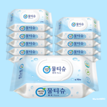 깨끗한나라 퓨어 물티슈 캡형 70매, 10개입, 1개