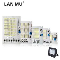 스마트 IC LED 램프 칩 220V SMD 전구 2835 조명 입력 야외 투광 조명용 10W 20W 30W 50W 100W, AC 200-240V, 차가운 흰색
