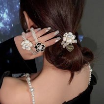 진주 까밀리아 헤어링 머리끈 1+1