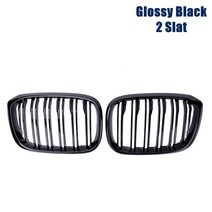 자동차그릴망 BMW X3 G01 용 자동차 전면 신장 그릴 듀얼 라인 광택 블랙 레이싱 액세서리, 02 Glossy Black 2 Slat