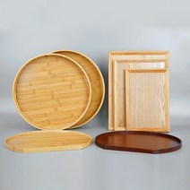 천연옻칠 반달트레이 대나무 원형트레이 까페쟁반 식당쟁반, 3.뱀브원형트레이-특대