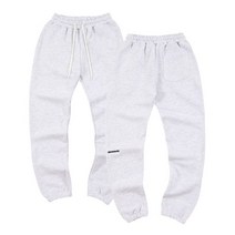 슬로우애시드 시그니처 로고 맨투맨팬츠 바지 하의 멜란지 화이트 Signature Logo Sweat pants MELANGE