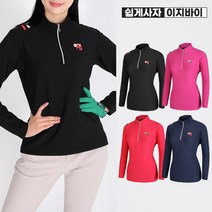 [이지바이] 여성 기모 집업티_러브미 겨울용 골프 티셔츠 / 95~110사이즈까지 추운겨울에도 문제 없는 도톰하고 따뜻한 빅사이즈 티셔츠_골프티 등산복 작업복