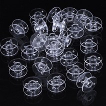 25Pcs 빈 Bobbins 재봉틀 스풀 형제 케이스 저장 상자를 가진 명확한 플라스틱 Janome 가수 Elna CLH 8, [01] A