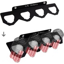 AcowSpt 밀워키 M12용 배터리 홀더 단철 보관 12V 배터리용 슬롯 4개가 있는 마운트 벽 랙 블랙, Milwaukee 12V
