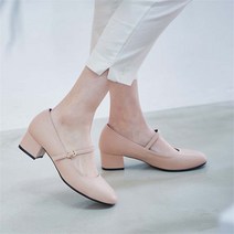 비비핑크 AMX 0403 4cm 여성 메리제인 펌프스 미들힐 단화 플랫 여성로퍼 편안한 미들힐