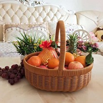 라탄 과일바구니 명절 과일 선물 사과 배 복숭아 상자, 작은 직사각형 과일 및 야채 바구니
