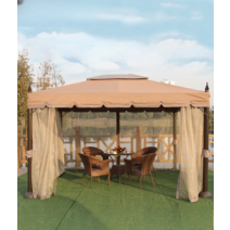야시장 야외정자캐노피 정자천막 원두막 베이지 차양막 빛가리는천막 캐노피 가제보, 고급 모델 쌍방 3x4 미터