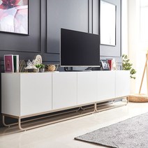 [마레앤코] 거실장 프라하반 2800 거실수납장 세트 3colors, 색상:블루그린