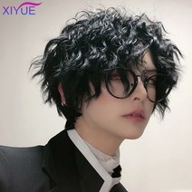 넓은이마 가발수선 엠자이마 가발대여 남자붙임머리 반삭가발 가발사이트 이용사통가발 혼주가발 군인가발 원형탈모가발 XIYUE 짧은 남성 가발 남성용 스트레이트 합성 가발 53, 공짜 선물, 협력사, 지아파2